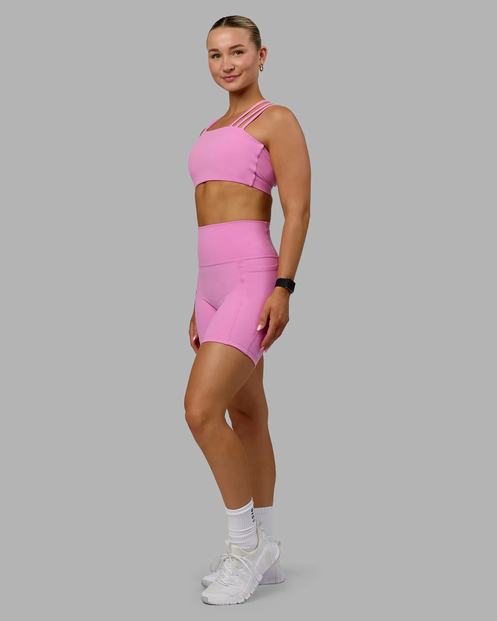 Fusion Mid Short Tights with Pockets - Spark Pink