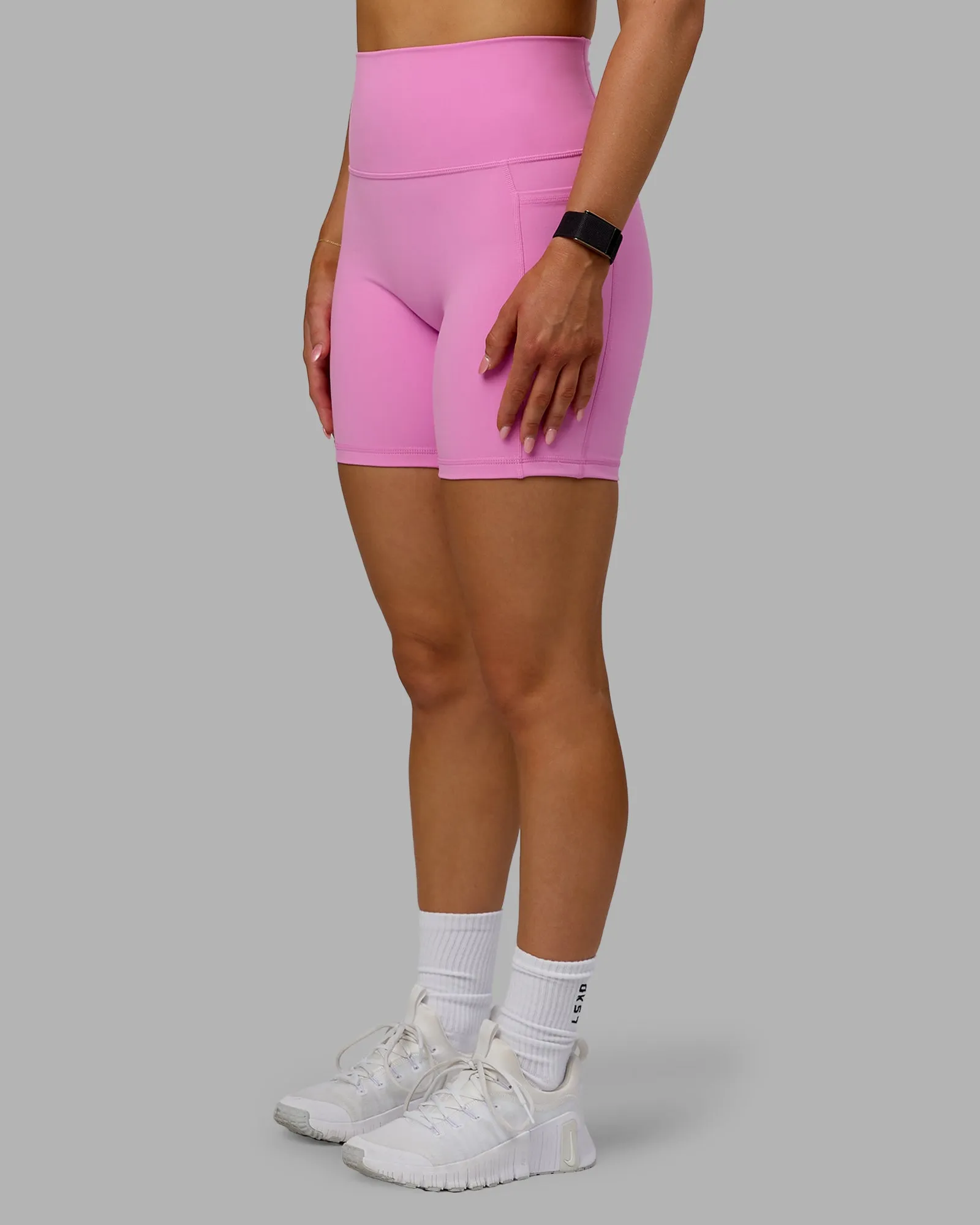 Fusion Mid Short Tights with Pockets - Spark Pink