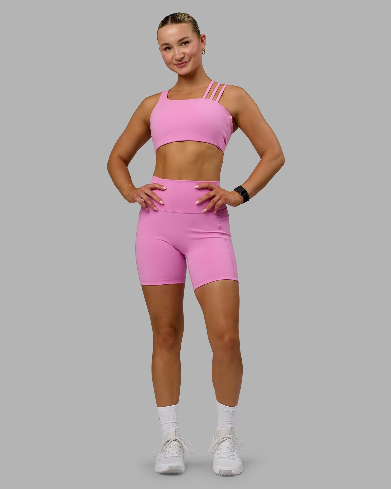 Fusion Mid Short Tights with Pockets - Spark Pink