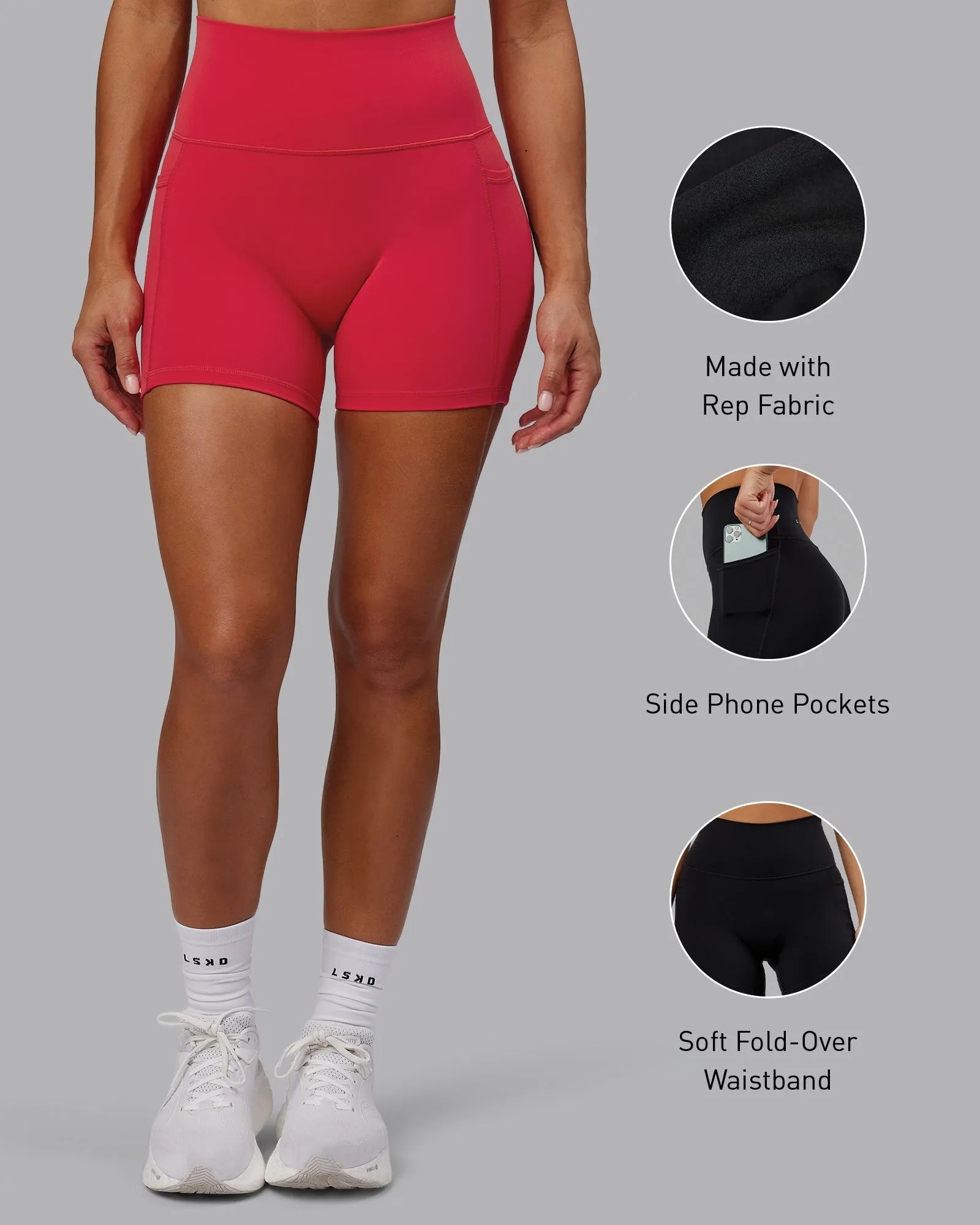Fusion X-Short Tights with Pockets - Scarlet