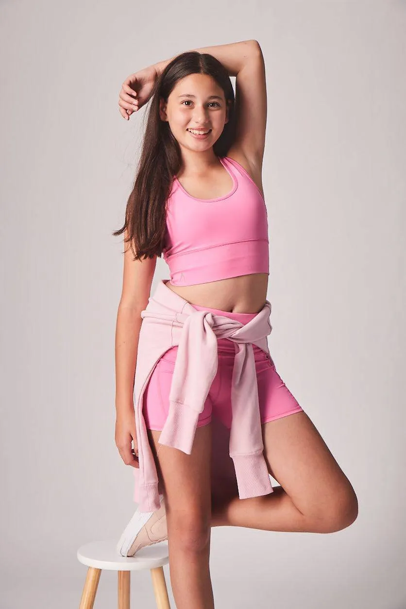 Girls Candy Pink Bike Shorts