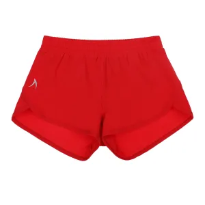 Girls Red Recycled Fibre Shorts with Internal Brief