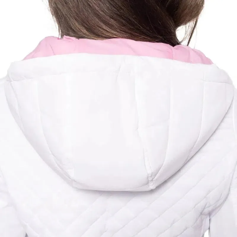 Golftini Hooded Windbreaker - White/Rose