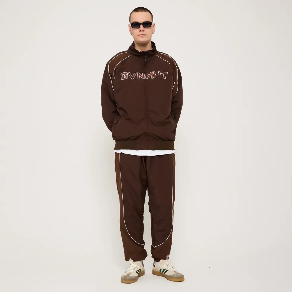 GVNMNT Chambers Track Top | Chocolate & Walnut