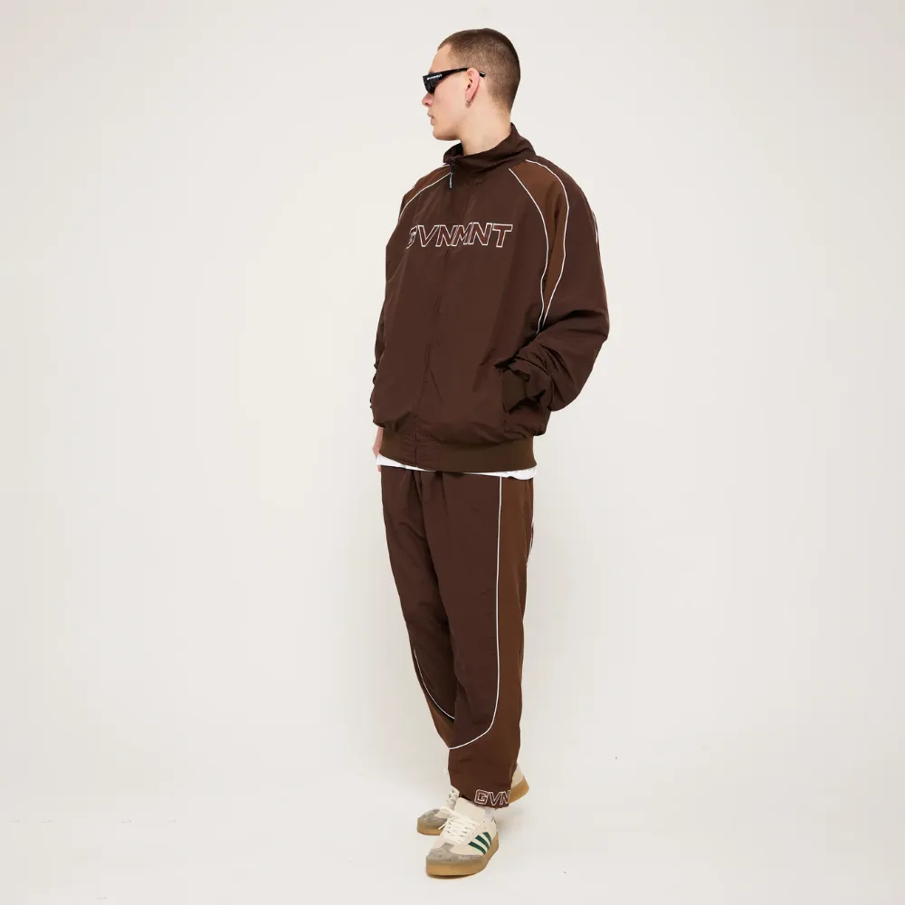 GVNMNT Chambers Track Top | Chocolate & Walnut