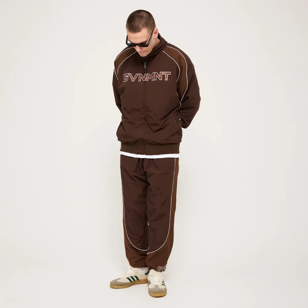 GVNMNT Chambers Track Top | Chocolate & Walnut