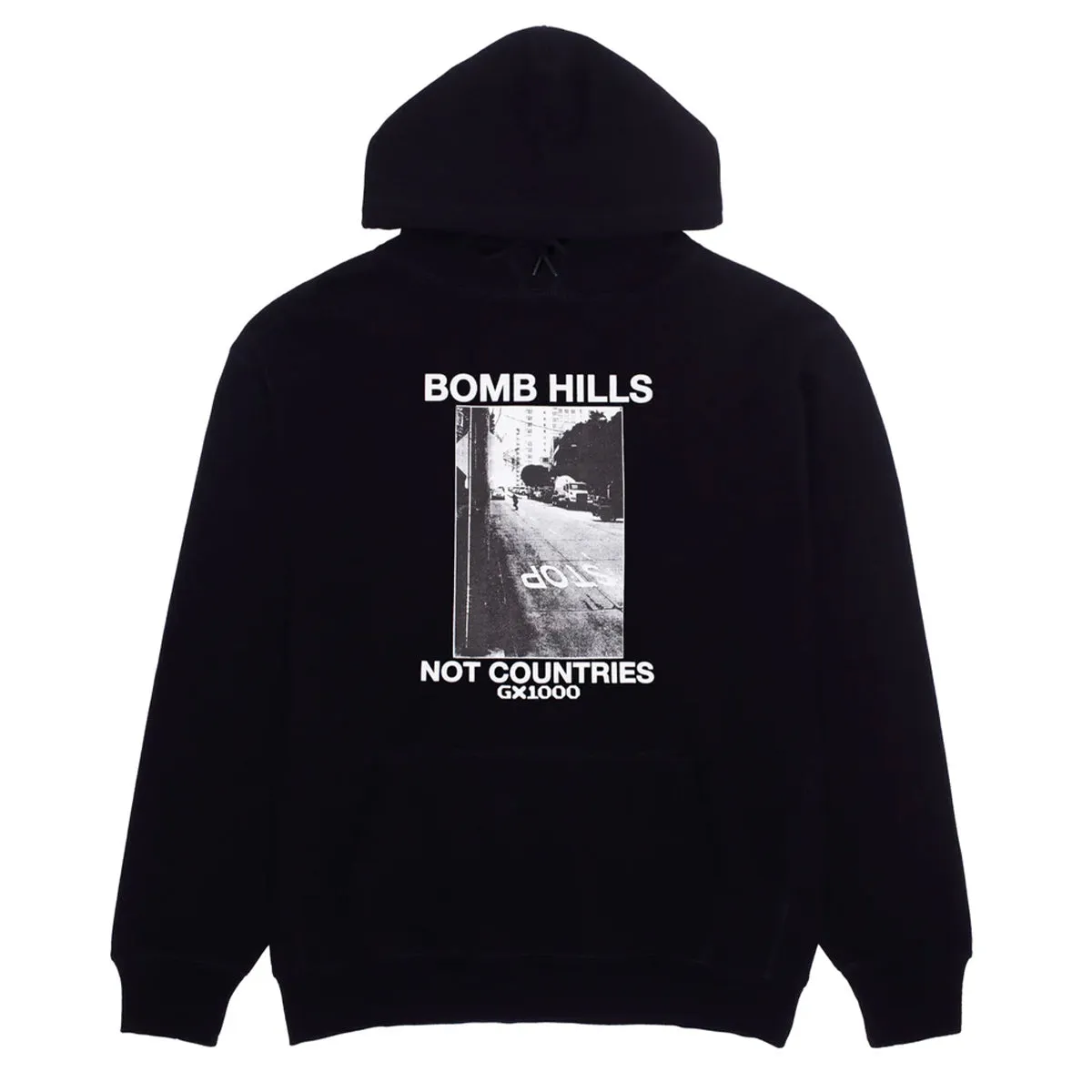 GX1000 - Bomb Hills Not Countries Hoodie Black/White