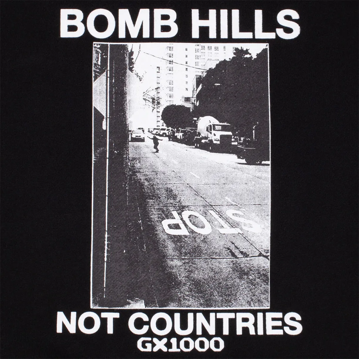 GX1000 - Bomb Hills Not Countries Hoodie Black/White