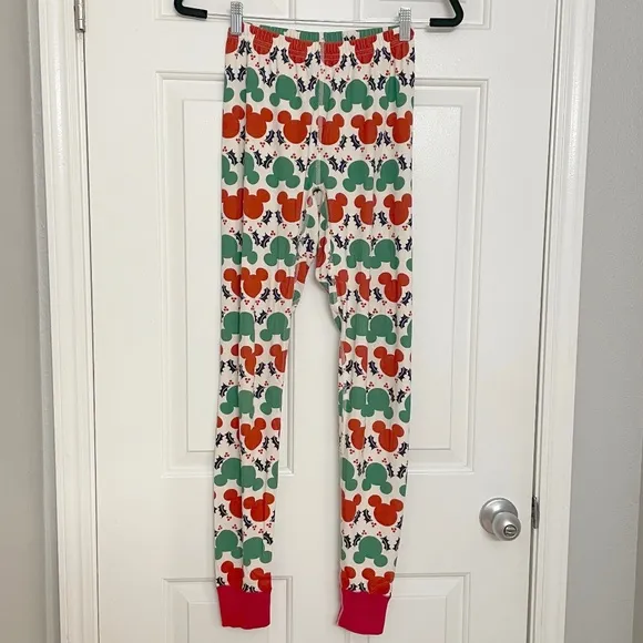 Hanna Andersson Disney Adult Pajama Jogger Pants In Green &amp; Red Mickey Mouse