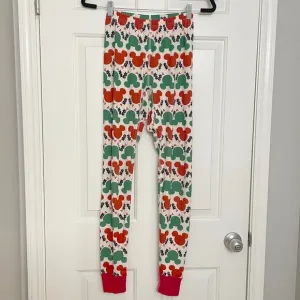 Hanna Andersson Disney Adult Pajama Jogger Pants In Green &amp; Red Mickey Mouse