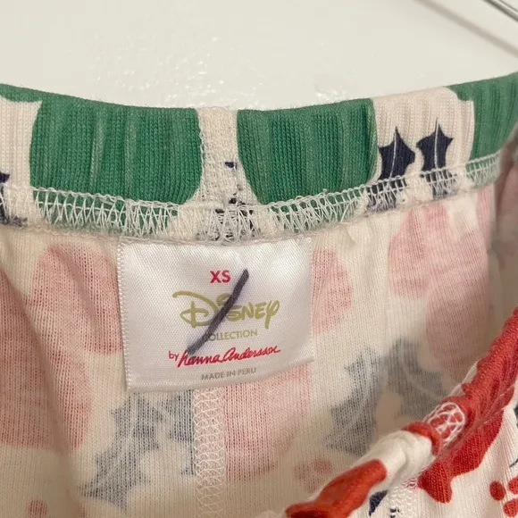 Hanna Andersson Disney Adult Pajama Jogger Pants In Green &amp; Red Mickey Mouse