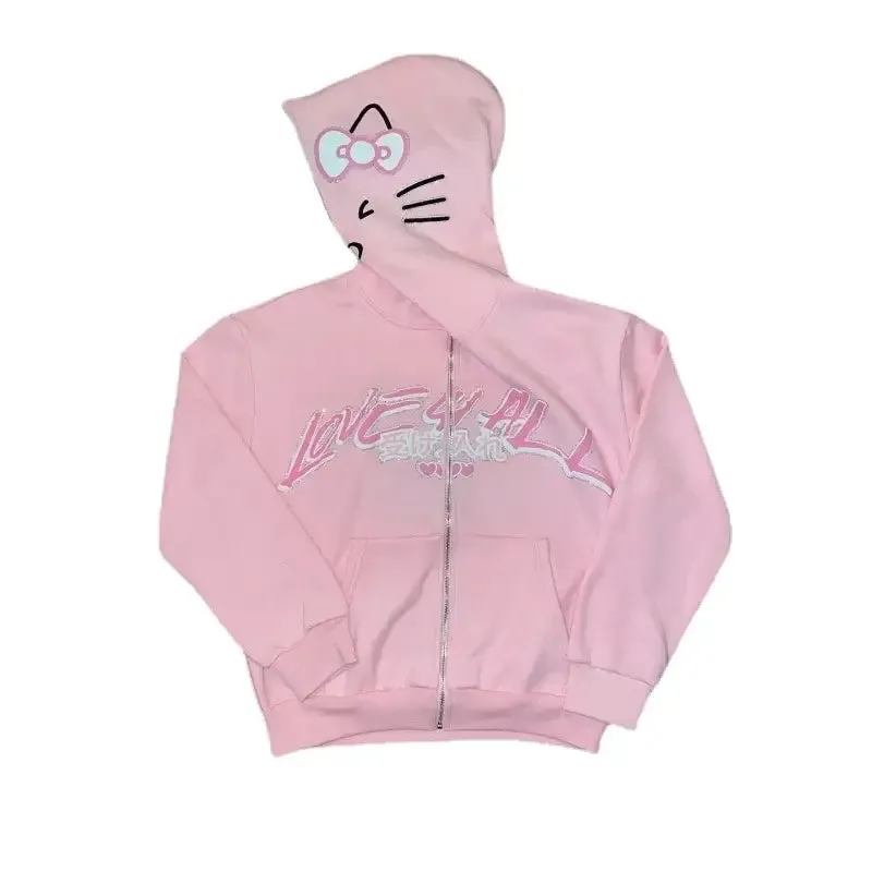 Hello Kitty Zip Up Hoodie Y2K
