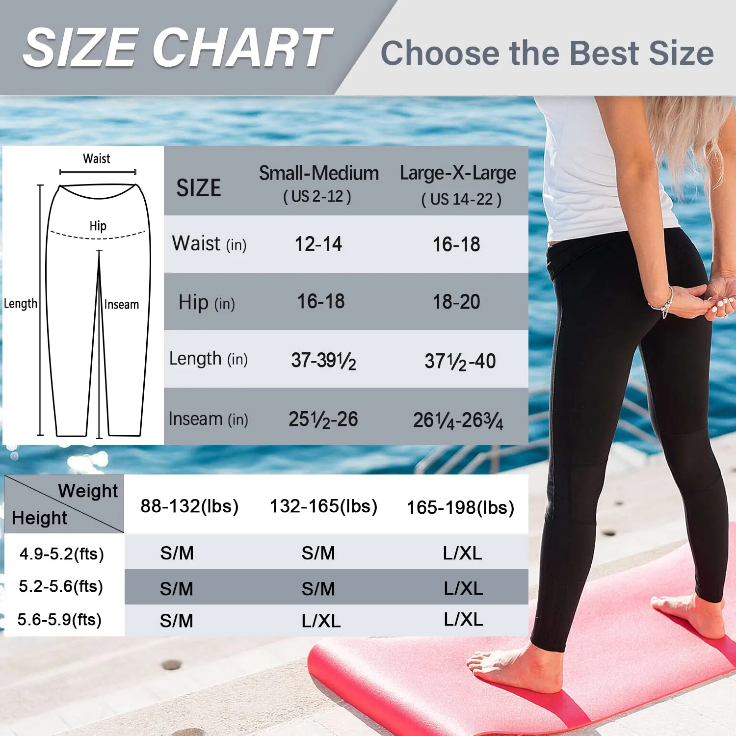 High Waisted Leggings for Women No See-Through Tummy Control Yoga Pants Workout Leggings