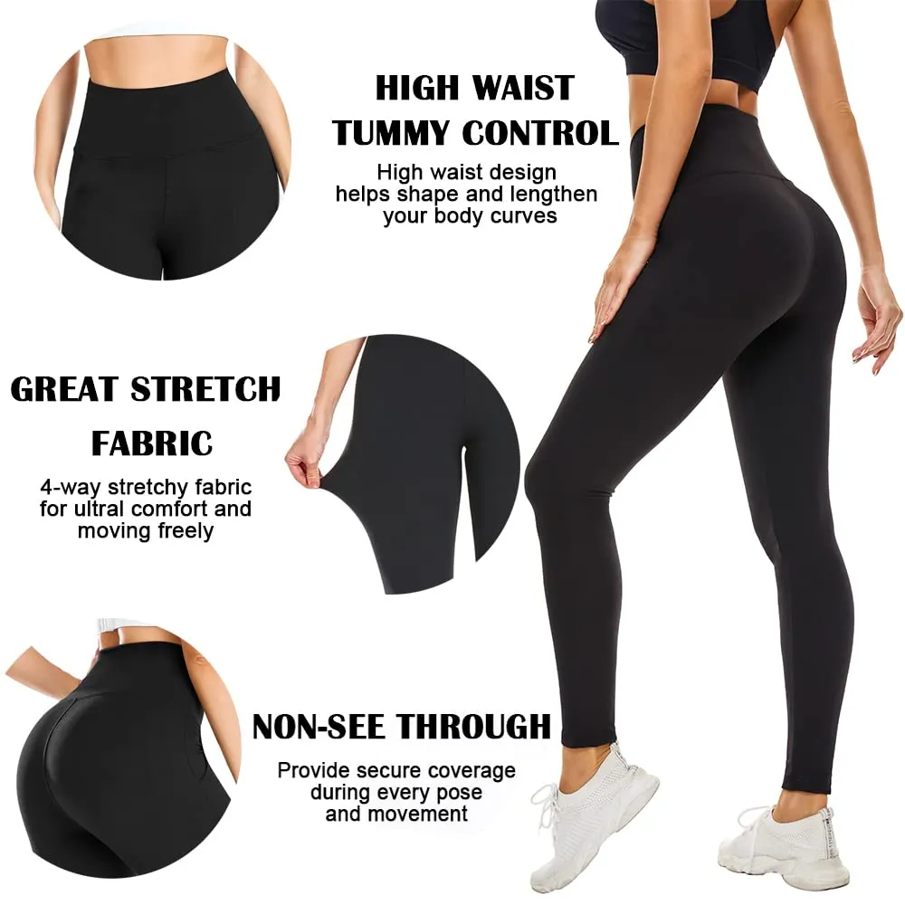 High Waisted Leggings for Women No See-Through Tummy Control Yoga Pants Workout Leggings