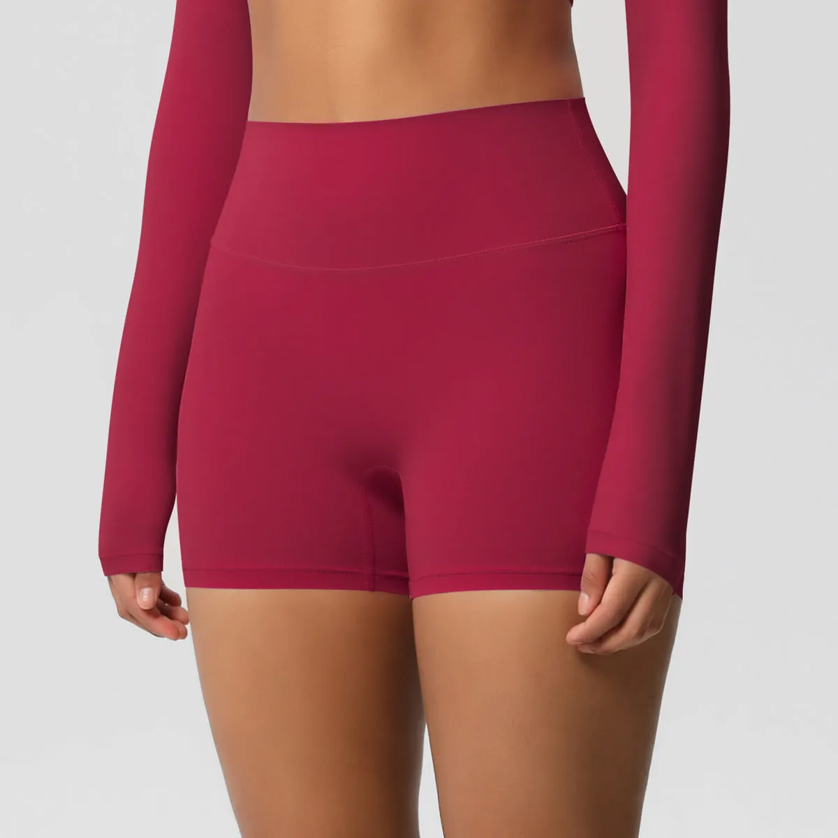 High-Waisted Solid Yoga and Fitness Shorts for Active Comfort