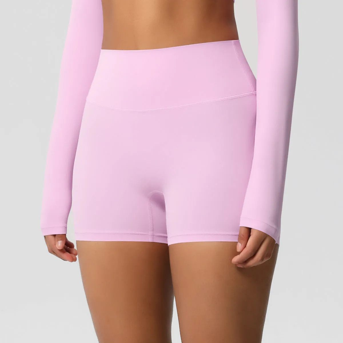 High-Waisted Solid Yoga and Fitness Shorts for Active Comfort