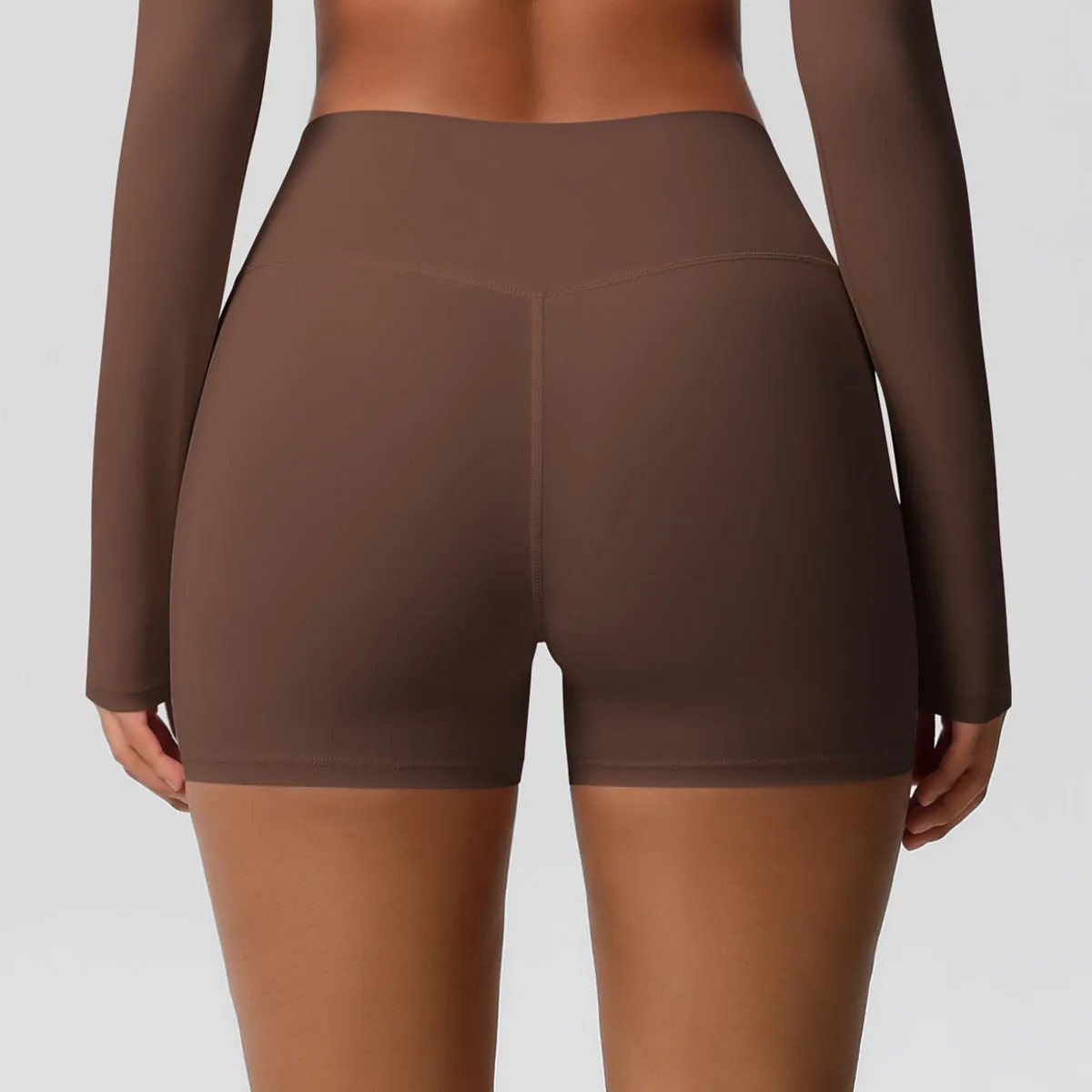High-Waisted Solid Yoga and Fitness Shorts for Active Comfort