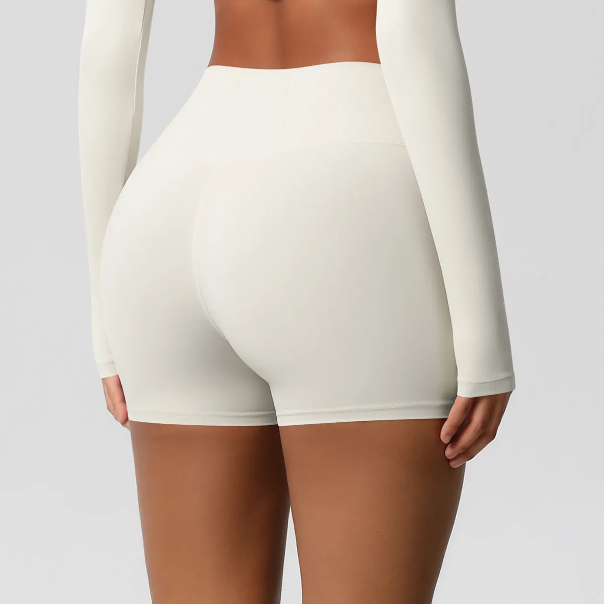 High-Waisted Solid Yoga and Fitness Shorts for Active Comfort
