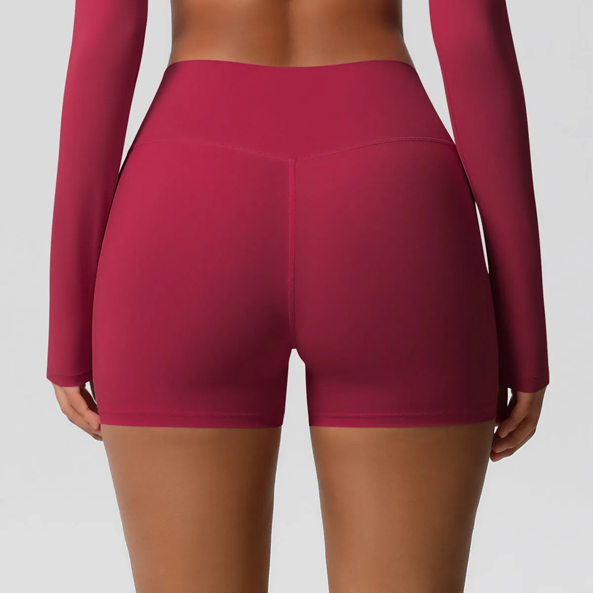 High-Waisted Solid Yoga and Fitness Shorts for Active Comfort