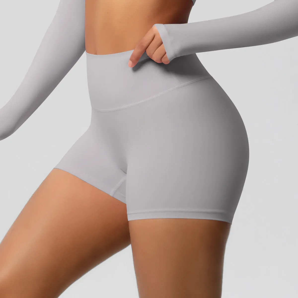 High-Waisted Solid Yoga and Fitness Shorts for Active Comfort
