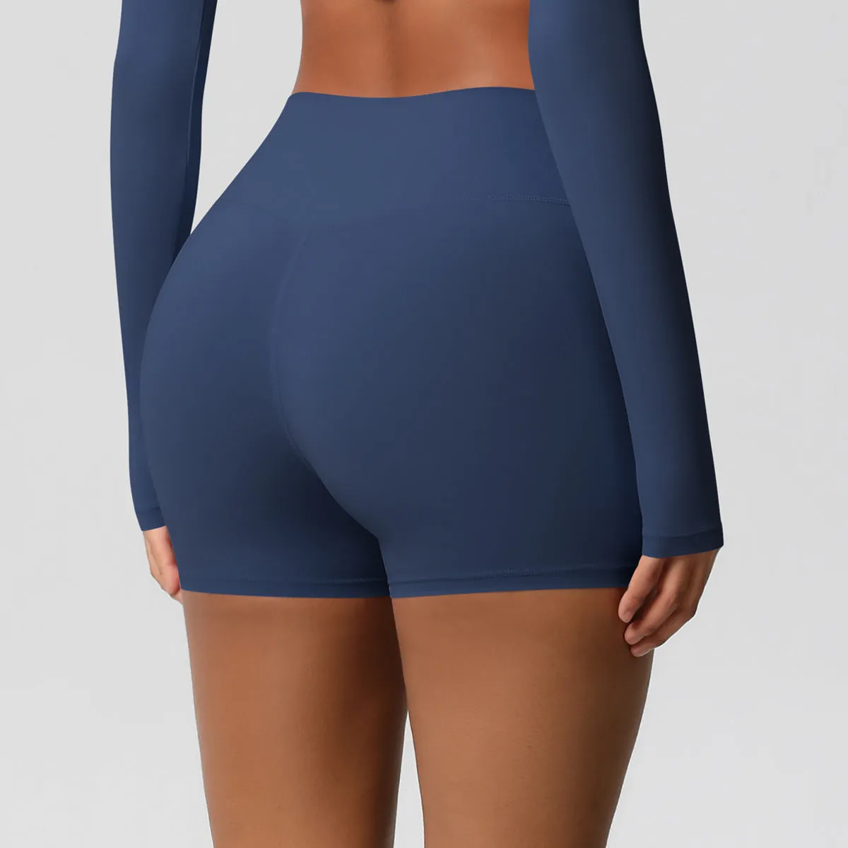 High-Waisted Solid Yoga and Fitness Shorts for Active Comfort