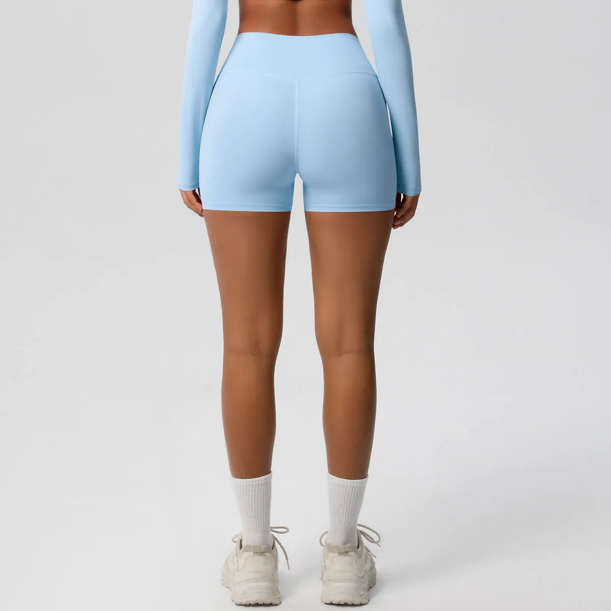 High-Waisted Solid Yoga and Fitness Shorts for Active Comfort
