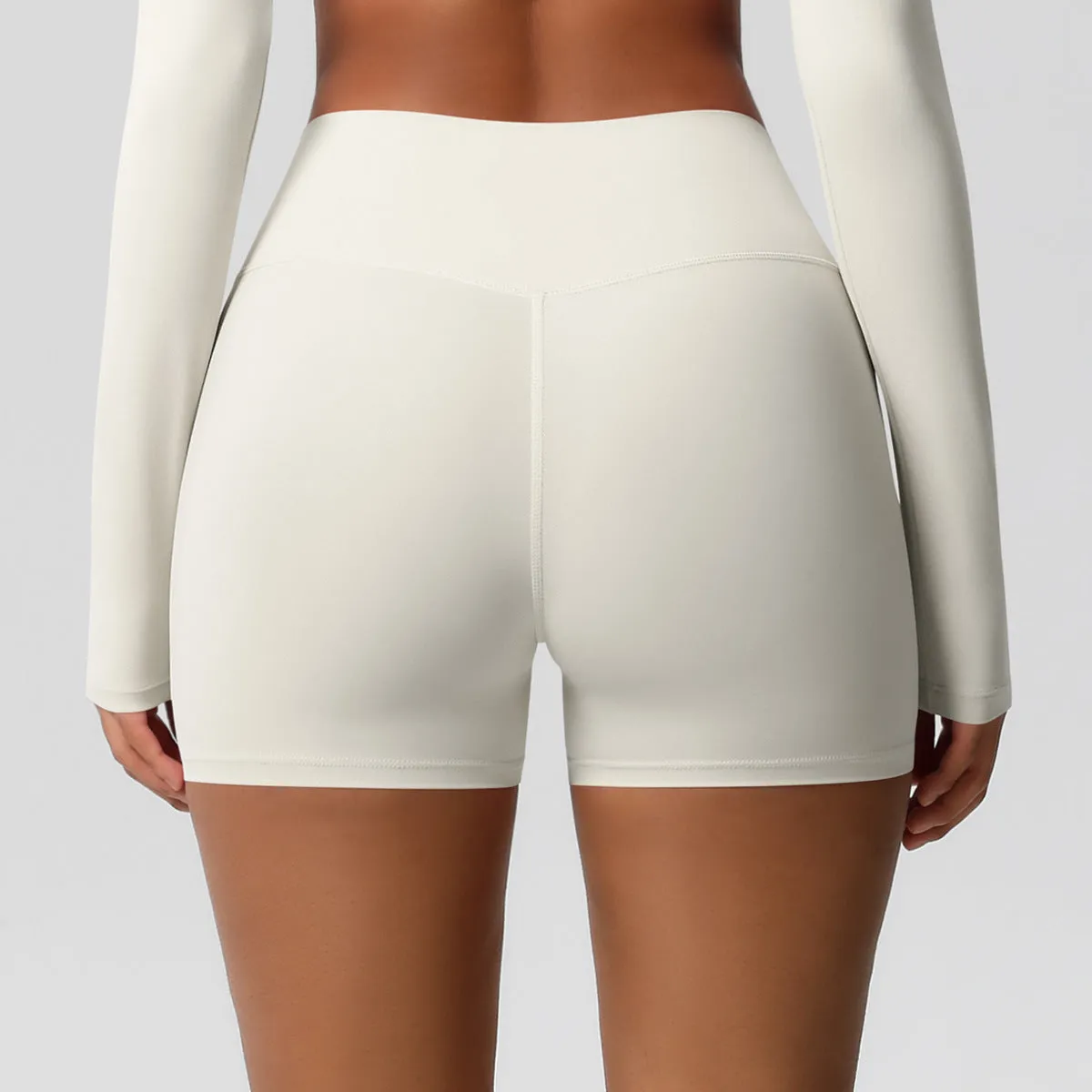 High-Waisted Solid Yoga and Fitness Shorts for Active Comfort