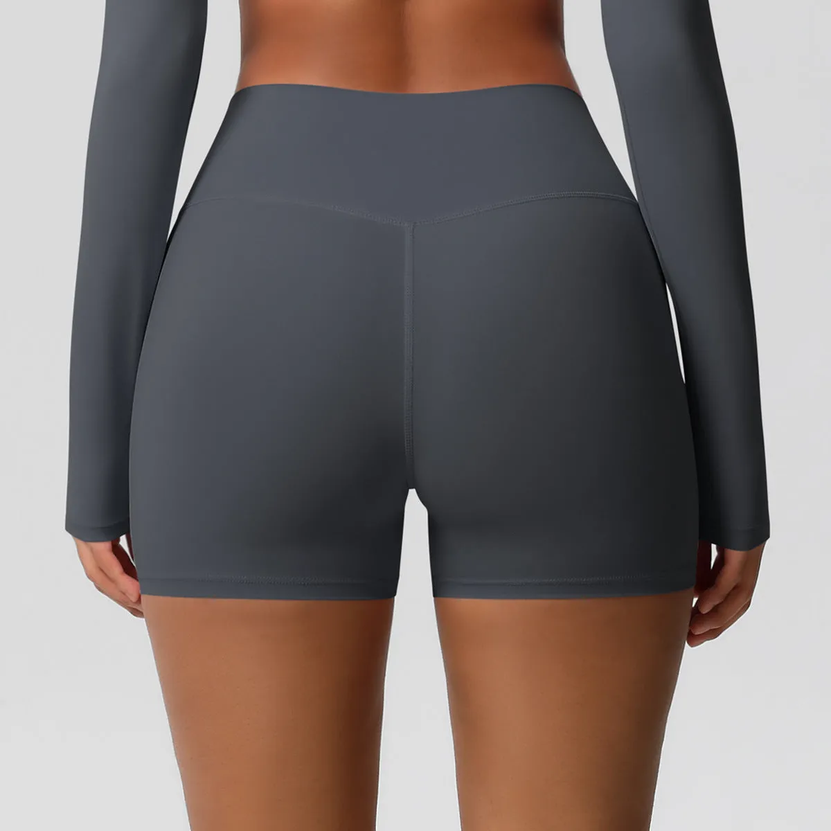 High-Waisted Solid Yoga and Fitness Shorts for Active Comfort