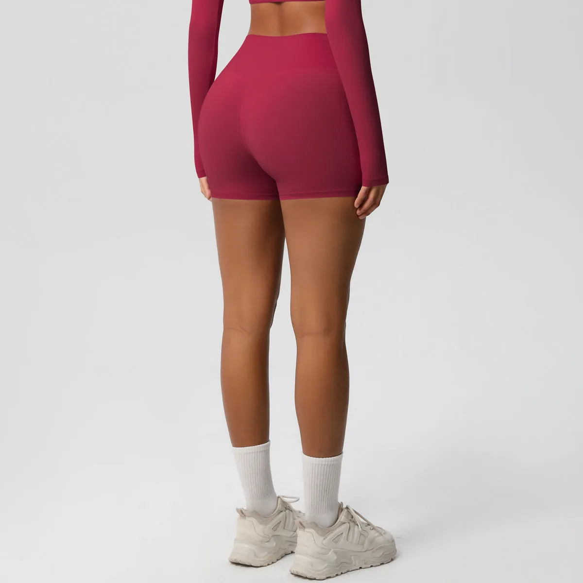 High-Waisted Solid Yoga and Fitness Shorts for Active Comfort