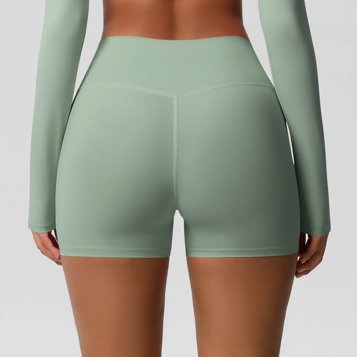 High-Waisted Solid Yoga and Fitness Shorts for Active Comfort