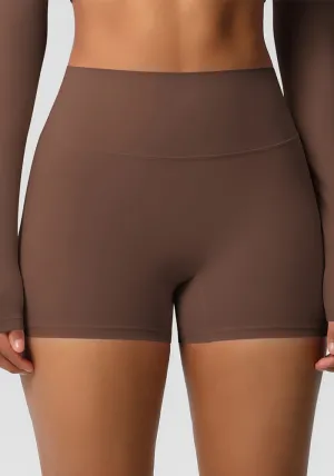 High-Waisted Solid Yoga and Fitness Shorts for Active Comfort