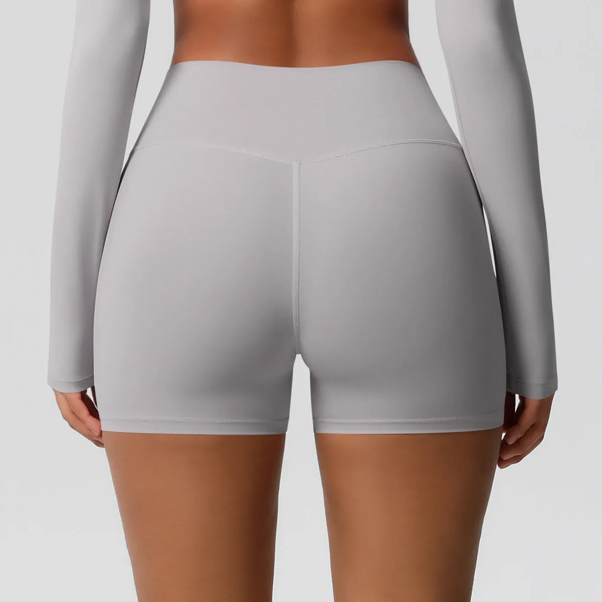 High-Waisted Solid Yoga and Fitness Shorts for Active Comfort