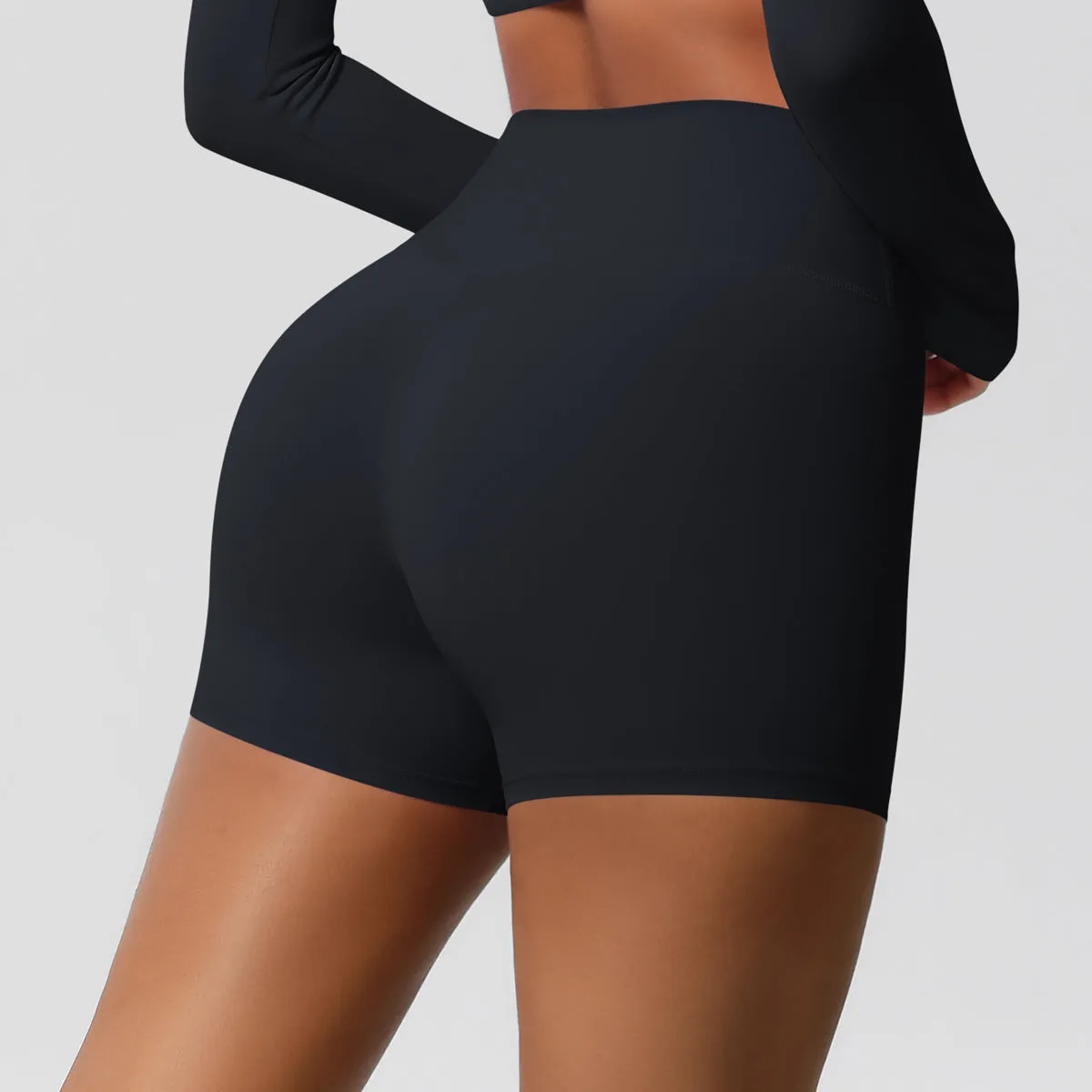 High-Waisted Solid Yoga and Fitness Shorts for Active Comfort