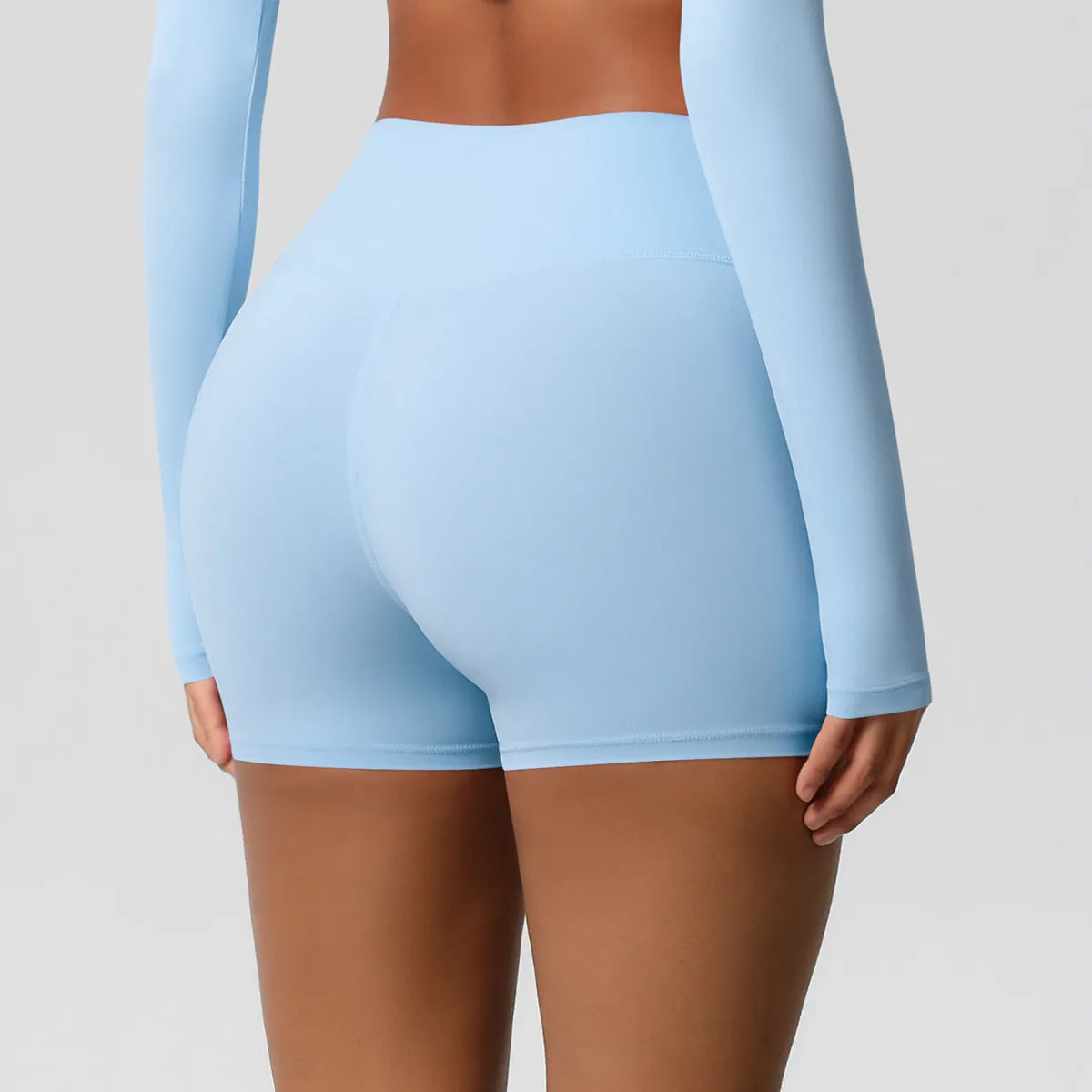 High-Waisted Solid Yoga and Fitness Shorts for Active Comfort