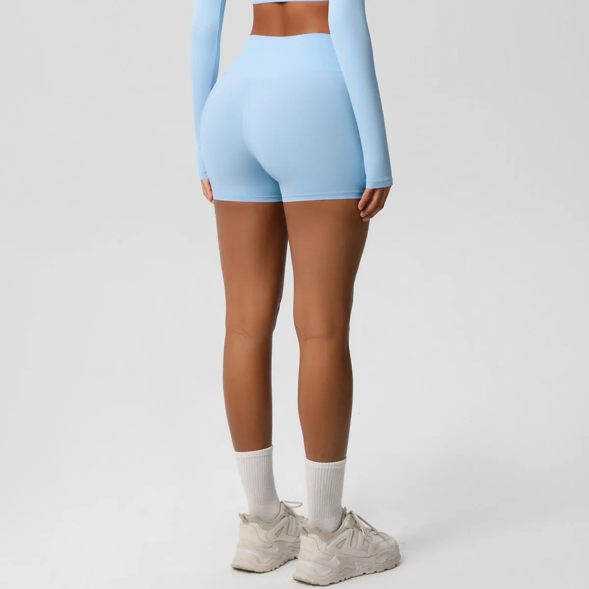 High-Waisted Solid Yoga and Fitness Shorts for Active Comfort