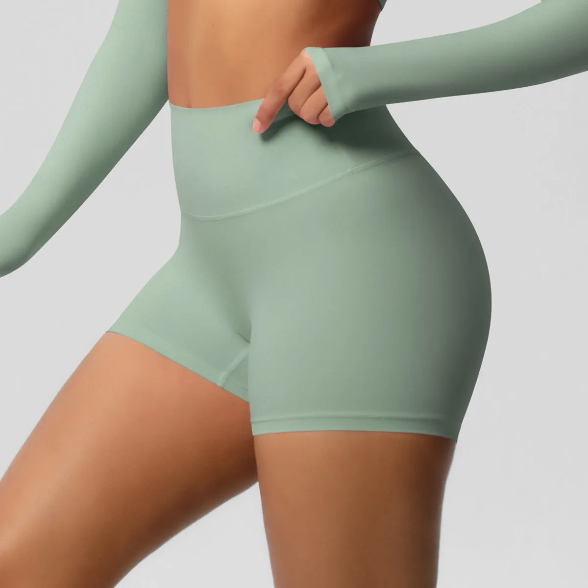 High-Waisted Solid Yoga and Fitness Shorts for Active Comfort