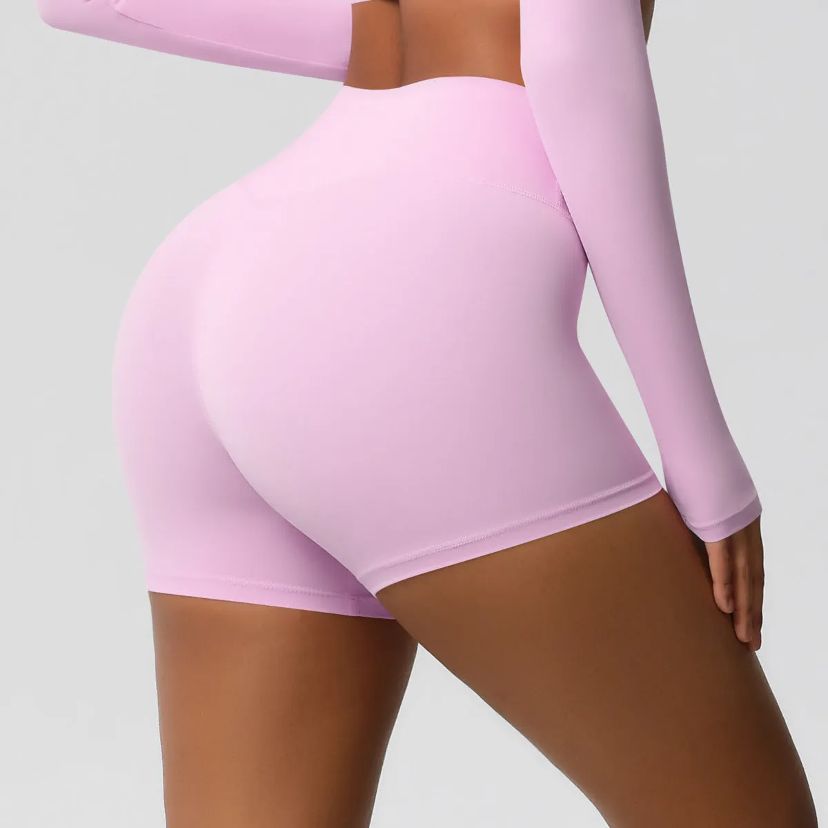 High-Waisted Solid Yoga and Fitness Shorts for Active Comfort