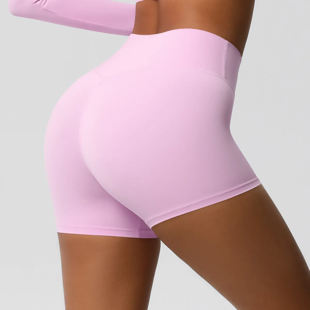 High-Waisted Solid Yoga and Fitness Shorts for Active Comfort
