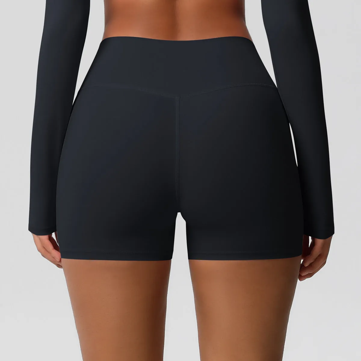 High-Waisted Solid Yoga and Fitness Shorts for Active Comfort