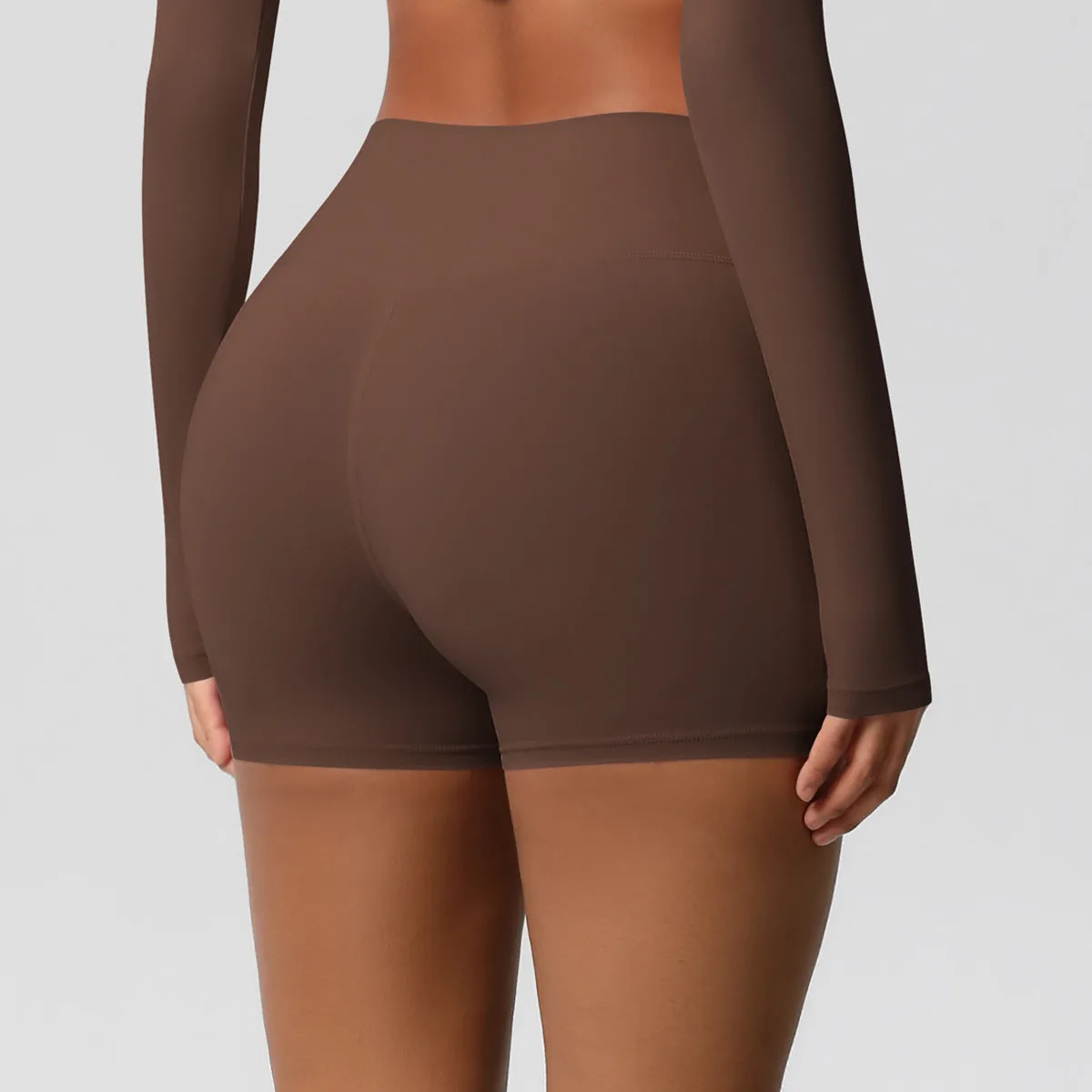 High-Waisted Solid Yoga and Fitness Shorts for Active Comfort