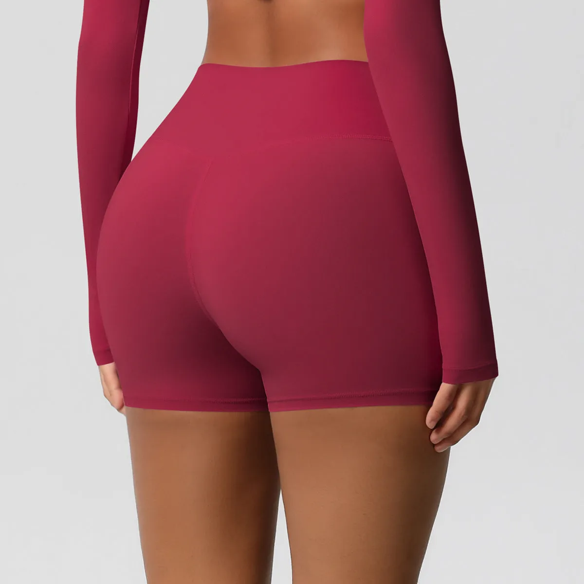 High-Waisted Solid Yoga and Fitness Shorts for Active Comfort