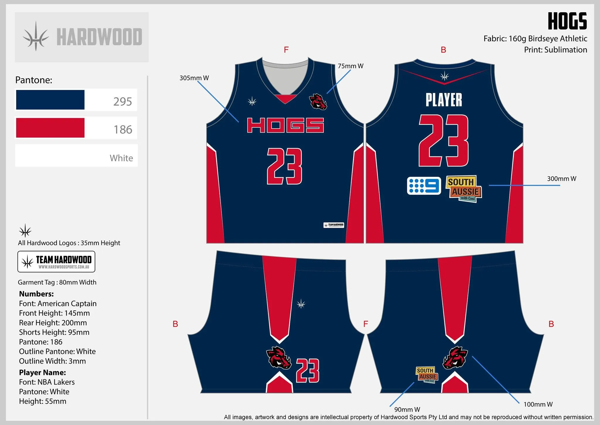 Hogs Basketball Uniform Set