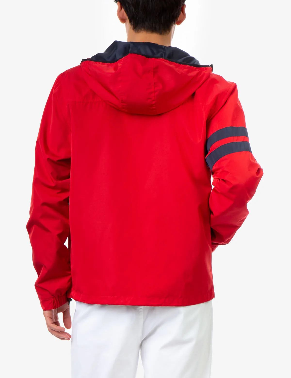 HOODED STRIPE WINDBREAKER