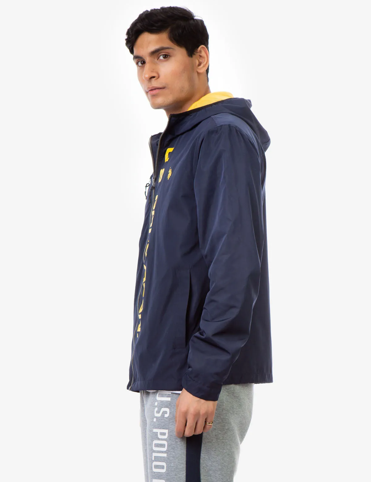 HOODED STRIPE WINDBREAKER