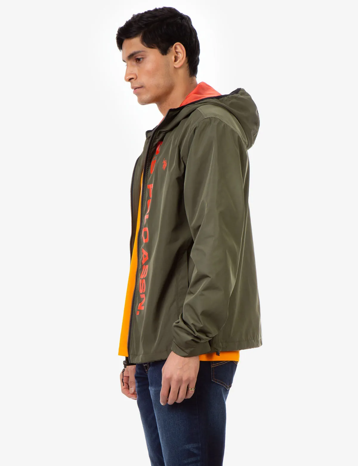 HOODED STRIPE WINDBREAKER