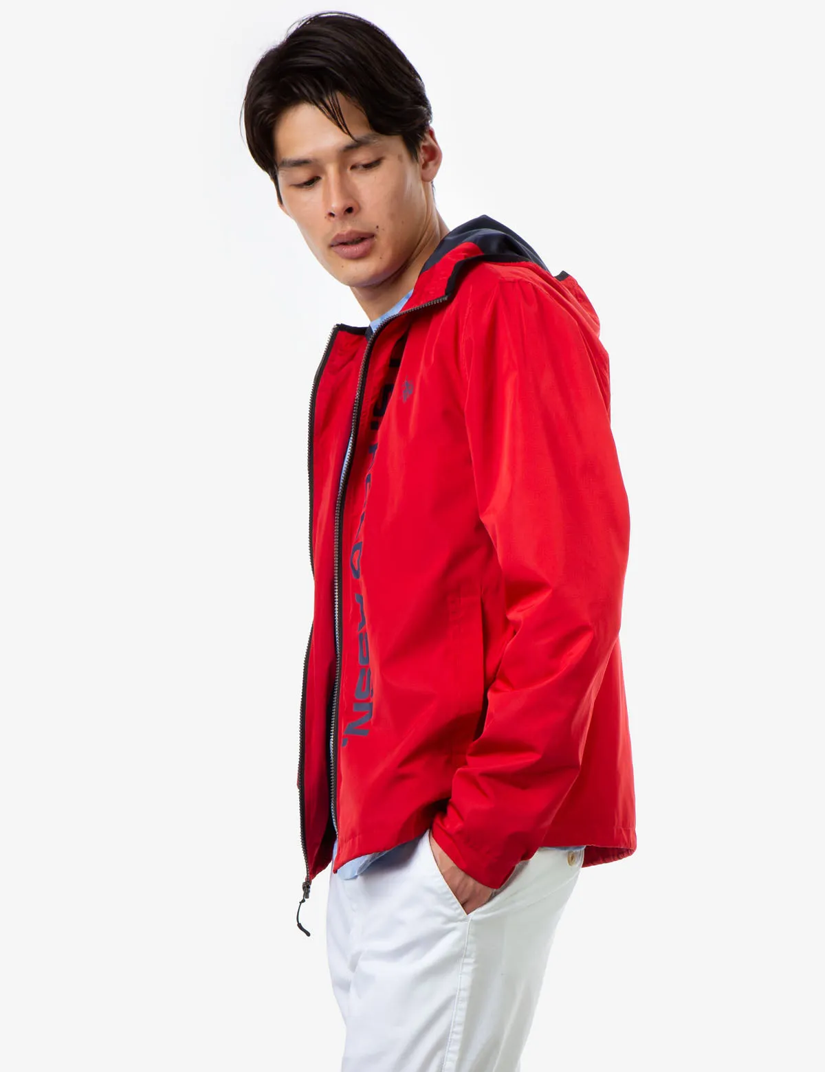 HOODED STRIPE WINDBREAKER