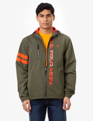 HOODED STRIPE WINDBREAKER