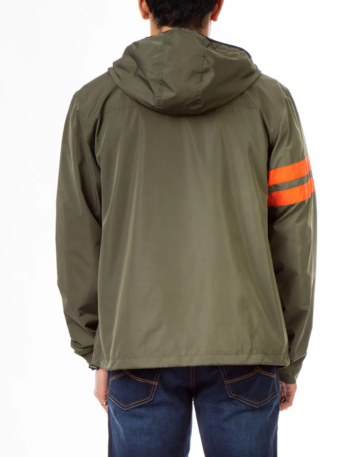 HOODED STRIPE WINDBREAKER