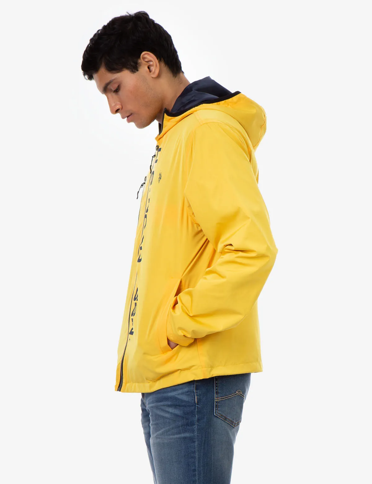 HOODED STRIPE WINDBREAKER