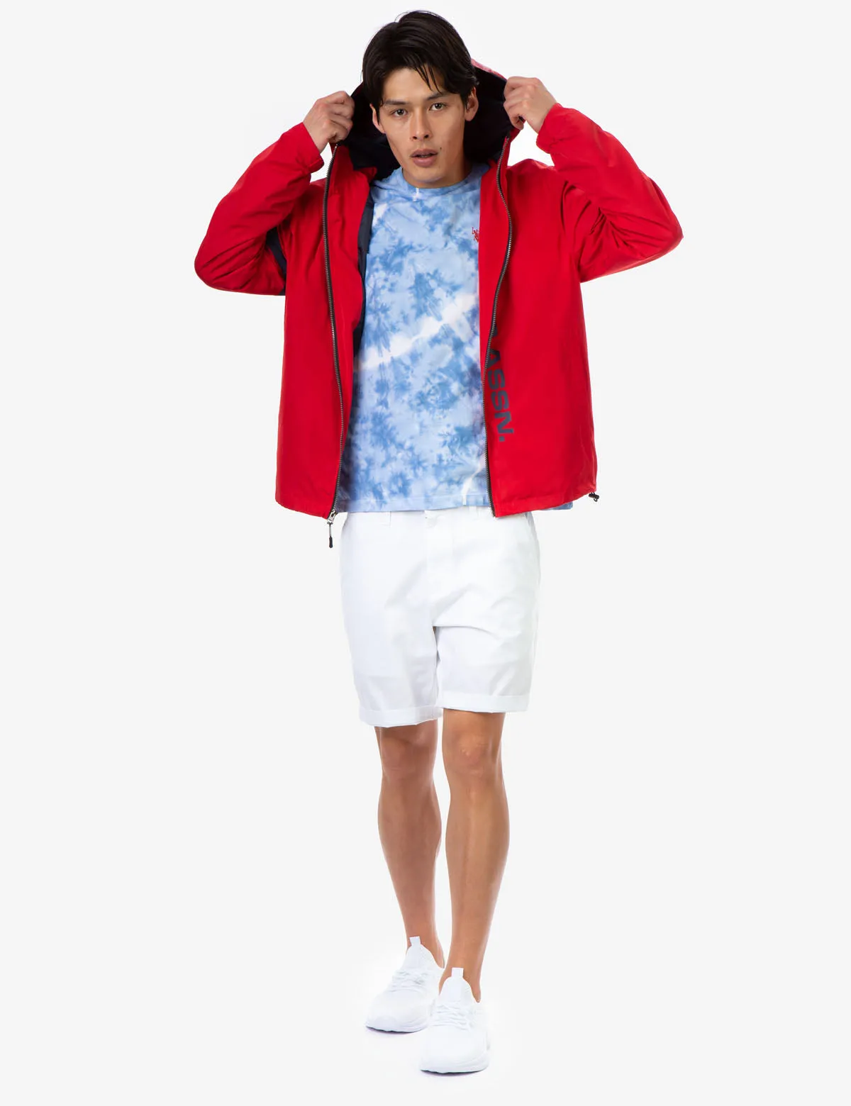 HOODED STRIPE WINDBREAKER